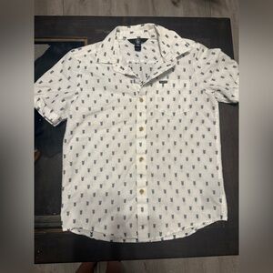 Volcom White and Blue Patterned boys Shirt